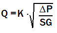 flow coefficient, flow rate, pressure drop